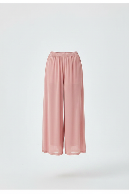 Pantalon Jupe Rose Chiffon Fluide Ample Léger - Polyester - vue 3
