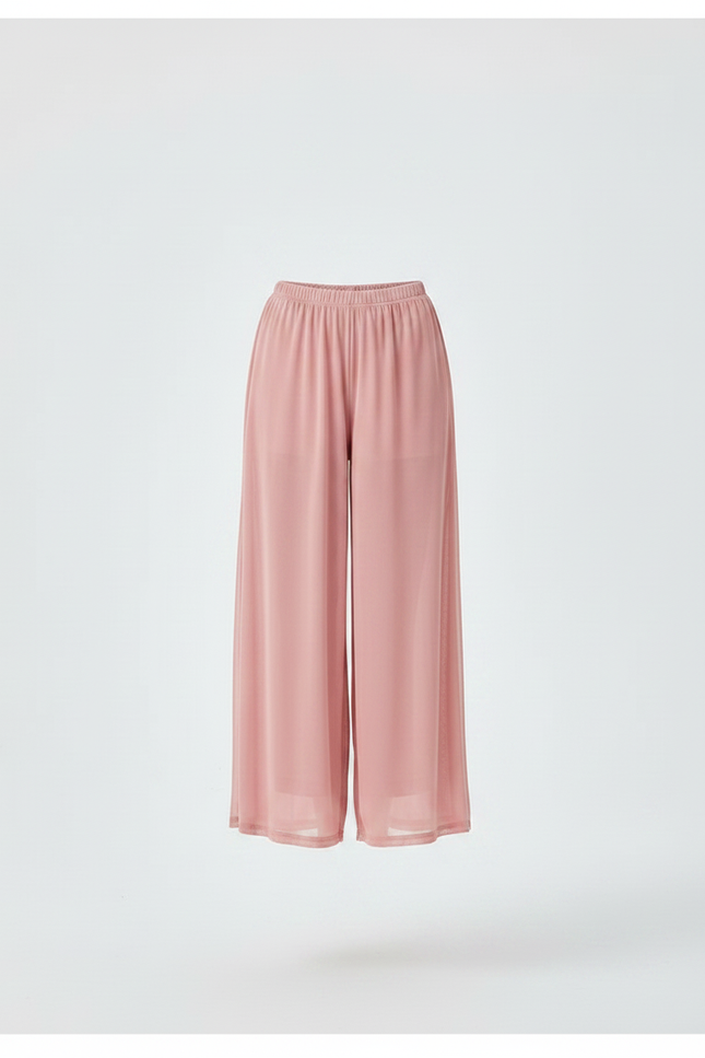 Pantalon Jupe Rose Chiffon Fluide Ample Léger - Polyester - vue 3