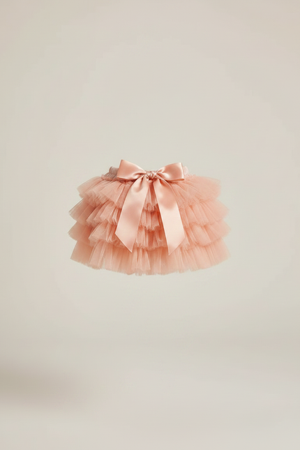 Pantalon Jupe Tulle Rose Volants Nœud Fille - Polyester - vue 2