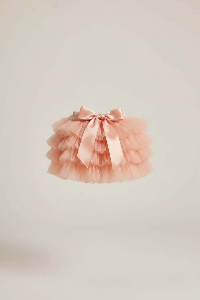 Pantalon Jupe Tulle Rose Volants Nœud Fille - Polyester - vue 2