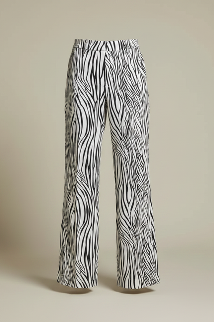 Pantalon Jupe Zèbre Asymétrique Fluide Femme - Imprimé Satin - vue 3
