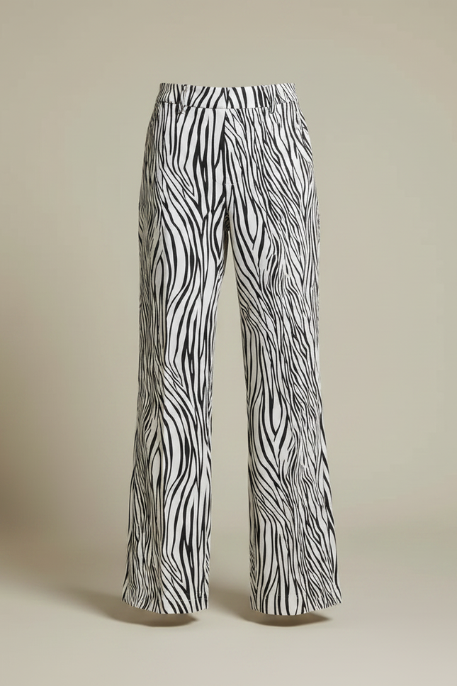 Pantalon Jupe Zèbre Asymétrique Fluide Femme - Imprimé Satin - vue 3