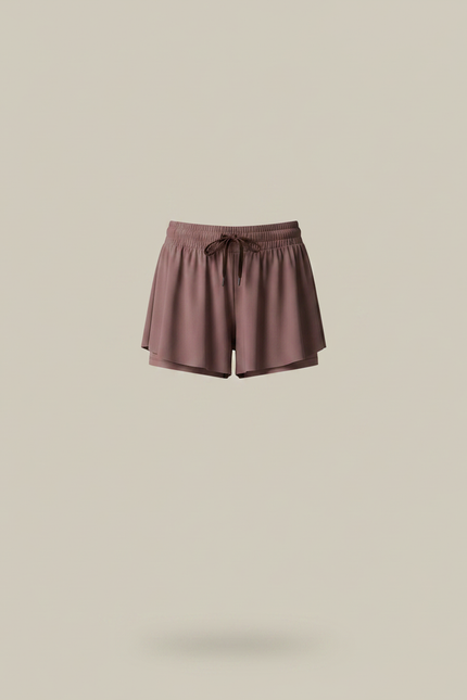 Pantalon Jupe Mauve Fluide Court Sportif Intégré - Violet Polyester - vue 3