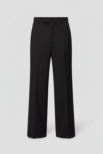 Pantalon Jupe Noir Long Ample Superposé Homme - Gabardine - vue 3