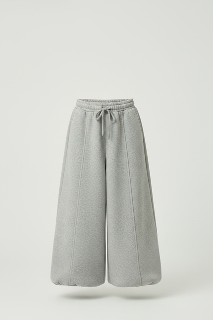 Pantalon Jupe Gris Ample Décontracté Molletonné Enfant - vue 3