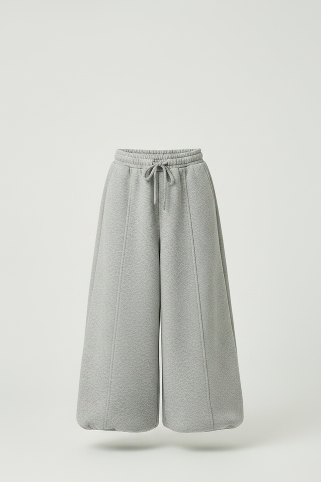 Pantalon Jupe Gris Ample Décontracté Molletonné Enfant - vue 3