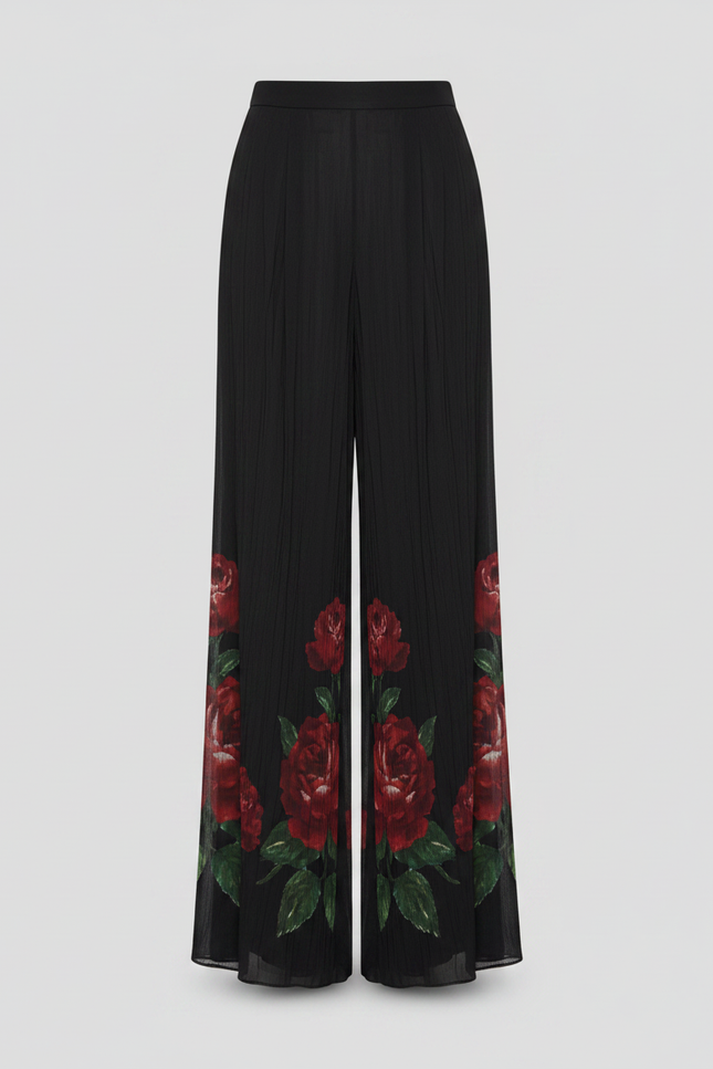 Jupe Pantalon De Soirée - Noir Soie - vue 3