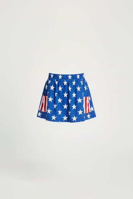 Pantalon Jupe Bleu Étoiles Blanches Américain Coton Enfant - Multicolore - vue 2
