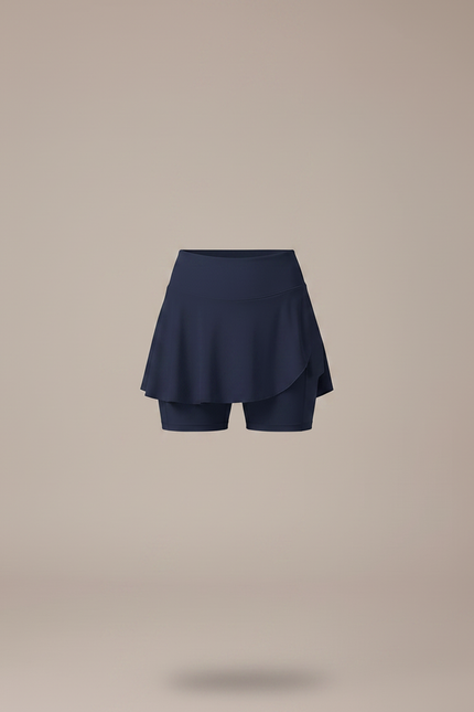 Pantalon Jupe Bleu Marine Intégré Sportif Élégant - Polyester - vue 3