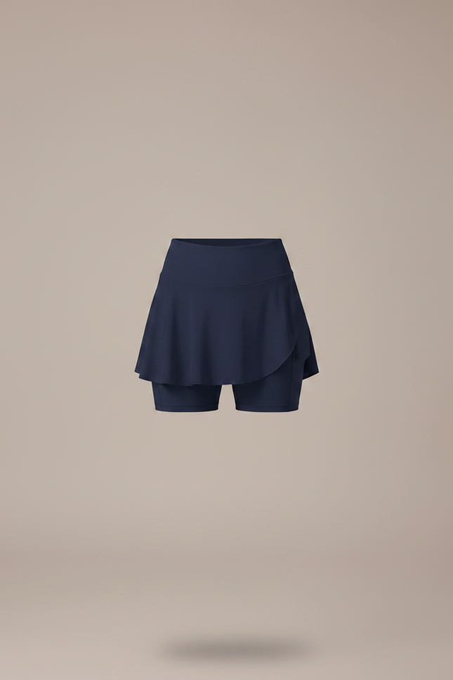 Pantalon Jupe Bleu Marine Intégré Sportif Élégant - Polyester - vue 3