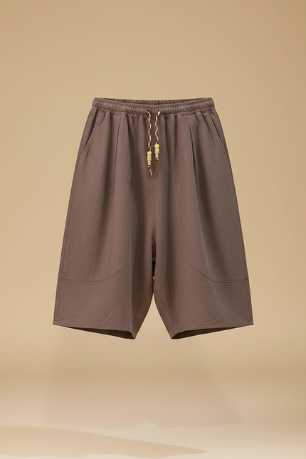 Pantalon Jupe Marron Coton Lin Ample Homme - vue 3