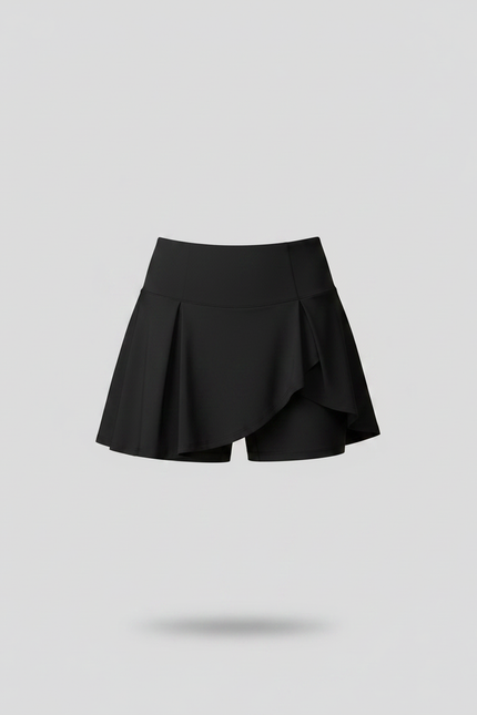 Pantalon Jupe Noir Volants Fluide Sportif Élégant - Polyester - vue 3