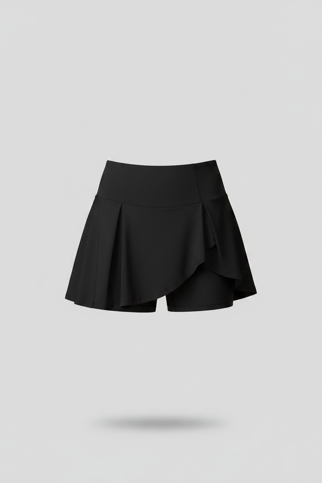 Pantalon Jupe Noir Volants Fluide Sportif Élégant - Polyester - vue 3