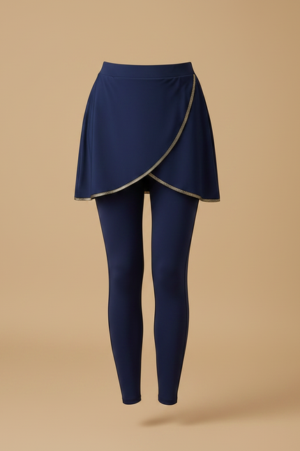 Pantalon Jupe Bleu Marine Crossover Élégant Femme - Polyester - vue 3