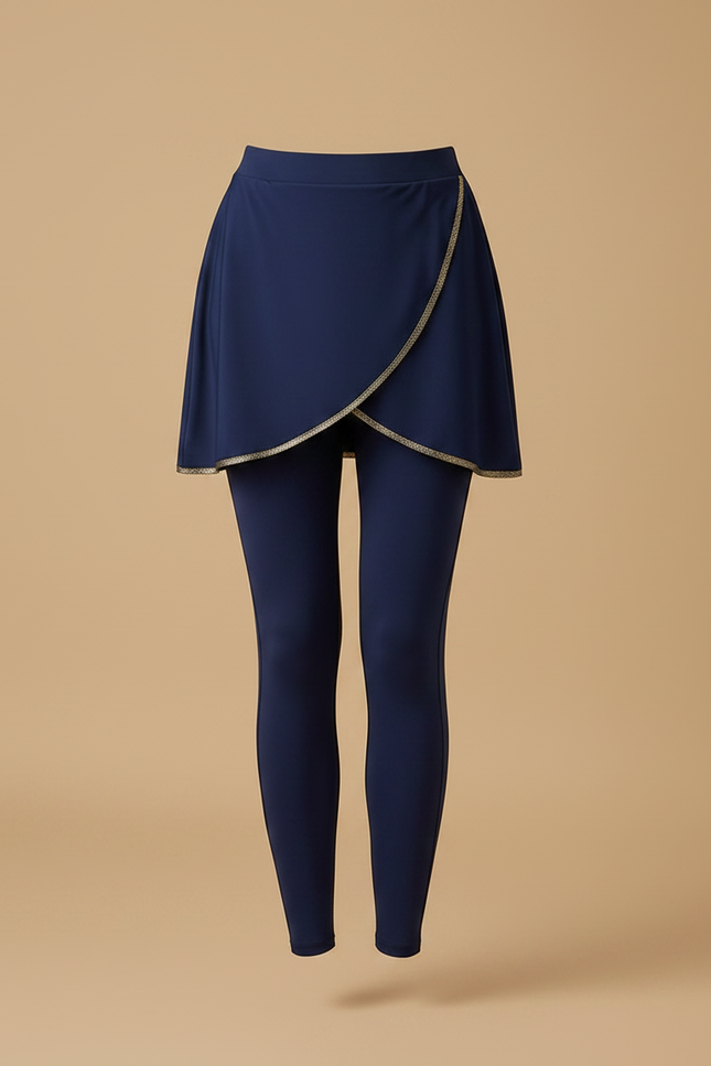 Pantalon Jupe Bleu Marine Crossover Élégant Femme - Polyester - vue 3