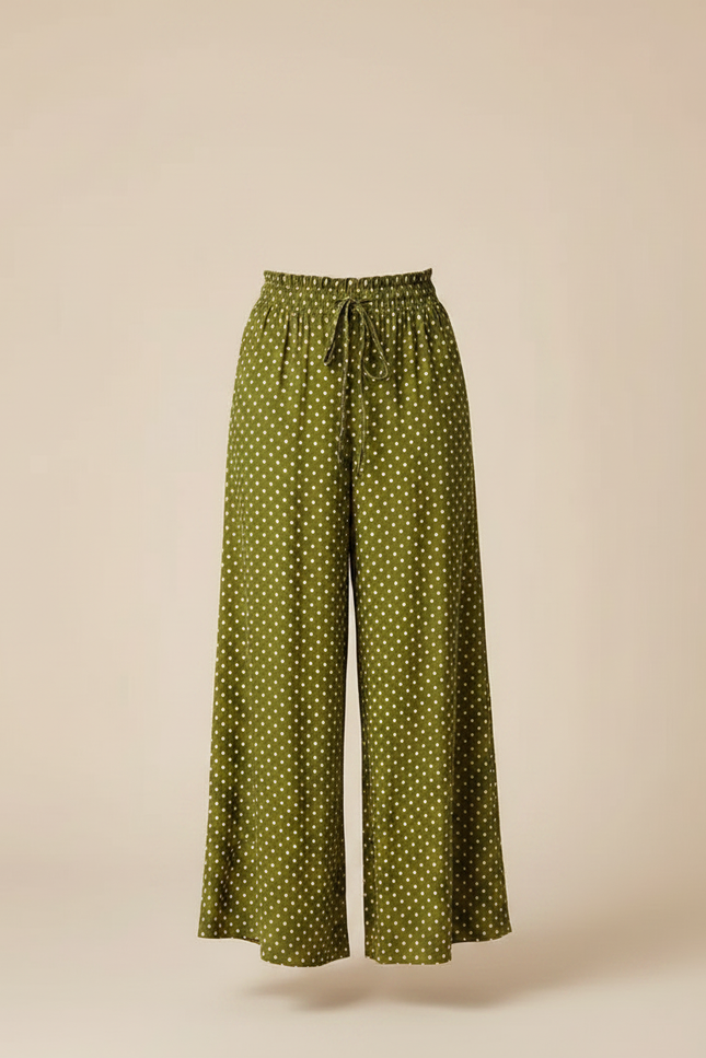 Pantalon Jupe Fluide Femme - Vert Viscose - vue 3