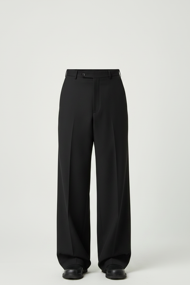 Pantalon Jupe Noir Superposé Ample Urbain Élégant - Gabardine - vue 3