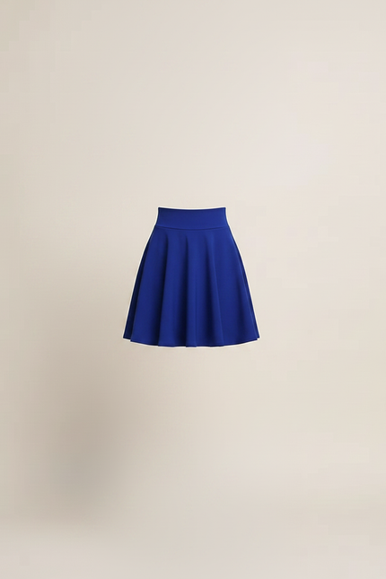 Pantalon Jupe Bleu Évasé Fluide Court Élégant - Polyester - vue 3