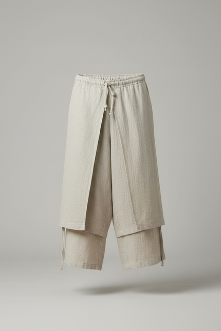 Pantalons Jupe - Beige Lin - vue 3