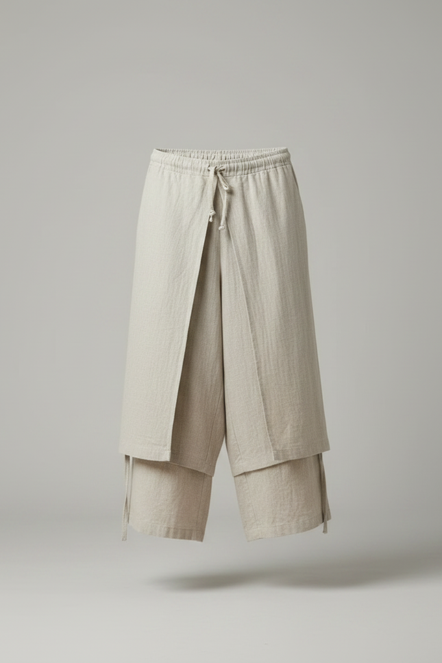Pantalons Jupe - Beige Lin - vue 3