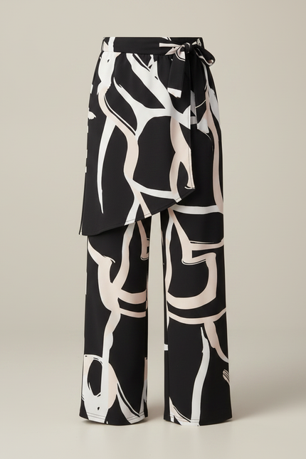 Pantalon Jupe Noir Imprimé Fluide Ample Enfant - Viscose - vue 3