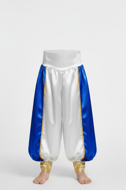 Pantalon Jupe Satiné Bleu Blanc Doré Enfant - vue 3