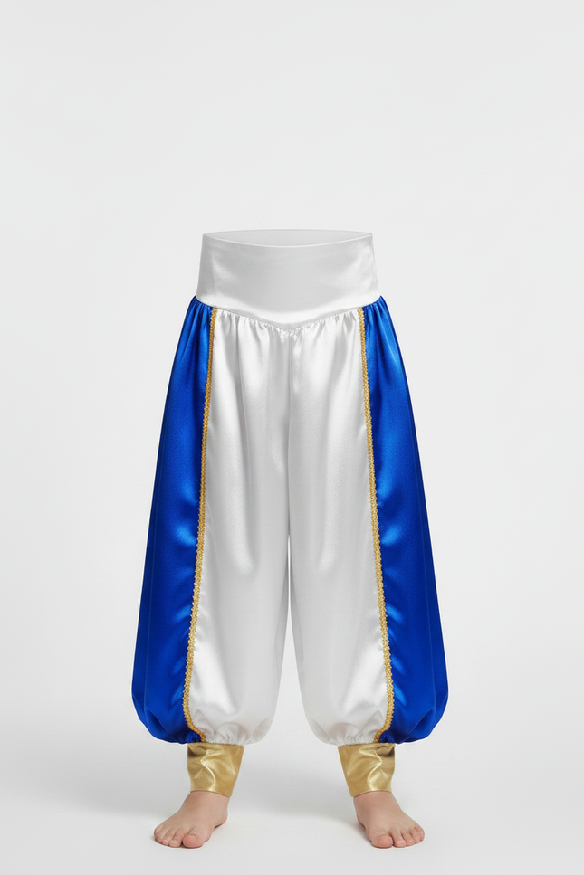 Pantalon Jupe Satiné Bleu Blanc Doré Enfant - vue 3