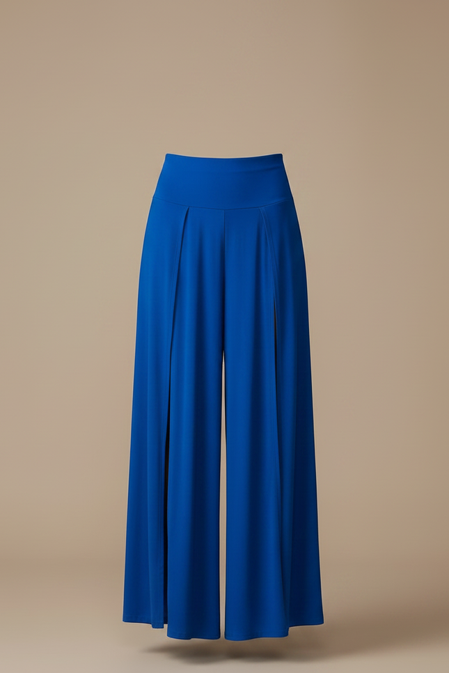 Pantalon Jupe Bleu Royal Fendu Fluide Longue Sexy - Polyester - vue 3