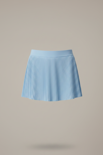 Pantalon Jupe Bleu Plissé Sportif Courte Fluide - Polyester - vue 3