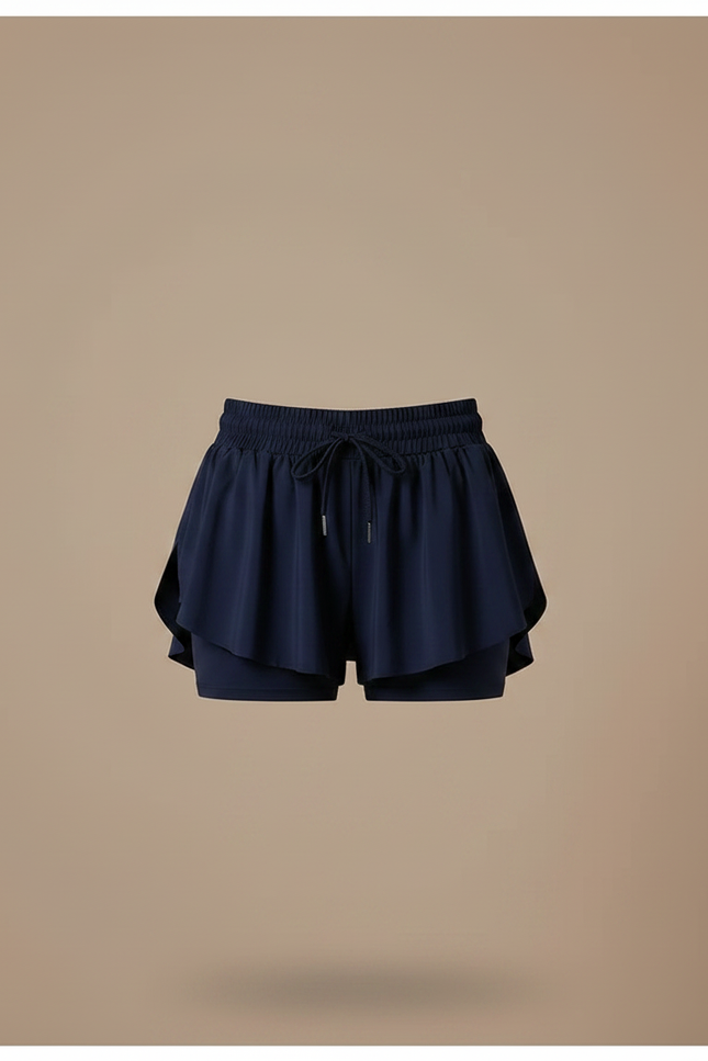 Pantalon Jupe Bleu Marine Fluide Athlétique Intégré - Polyester - vue 3