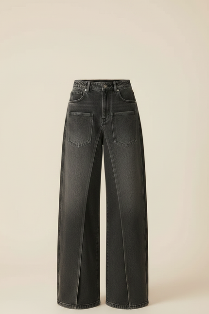 Pantalon Jupe Jean Gris Ample Décontracté Y2K - vue 3