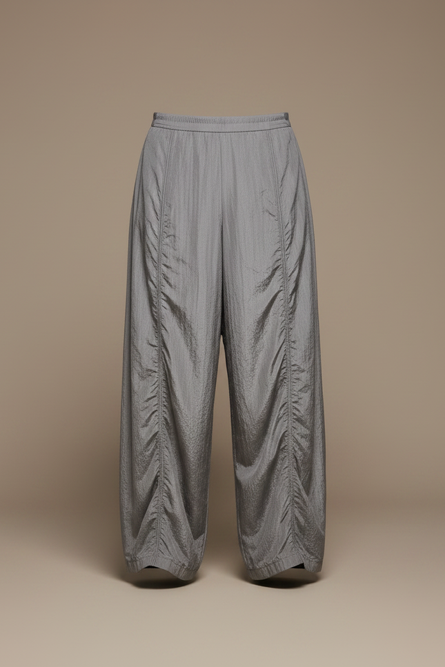 Pantalon Jupe Gris Dentelle Superposée Ample Élégant - Polyester - vue 3