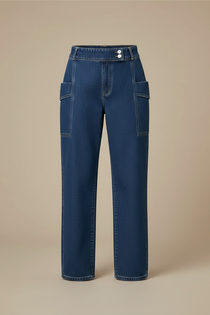 Pantalon Jupe Denim Bleu Irrégulier Taille Haute - Jean - vue 3