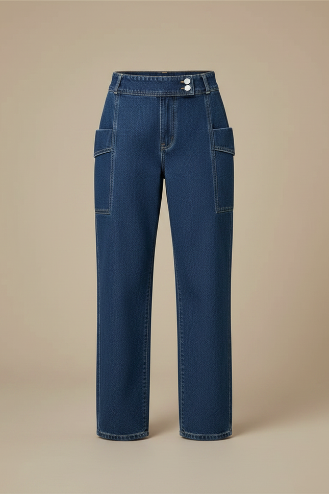 Pantalon Jupe Denim Bleu Irrégulier Taille Haute - Jean - vue 3