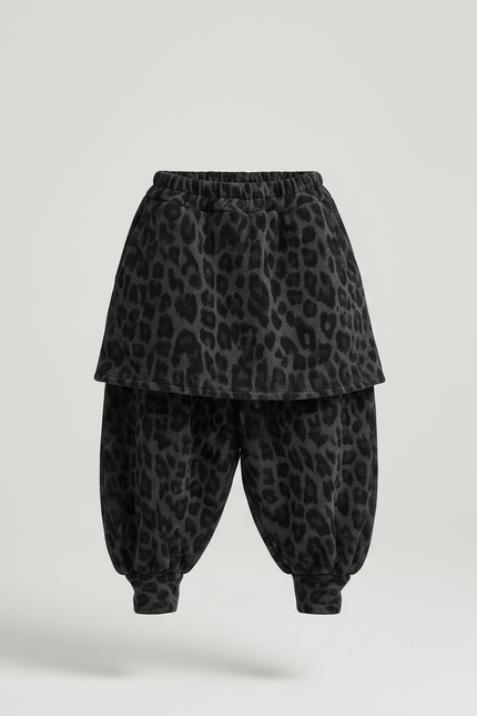 Pantalon Jupe Léopard Molleton Ample Chaud Enfant - Imprimé - vue 3