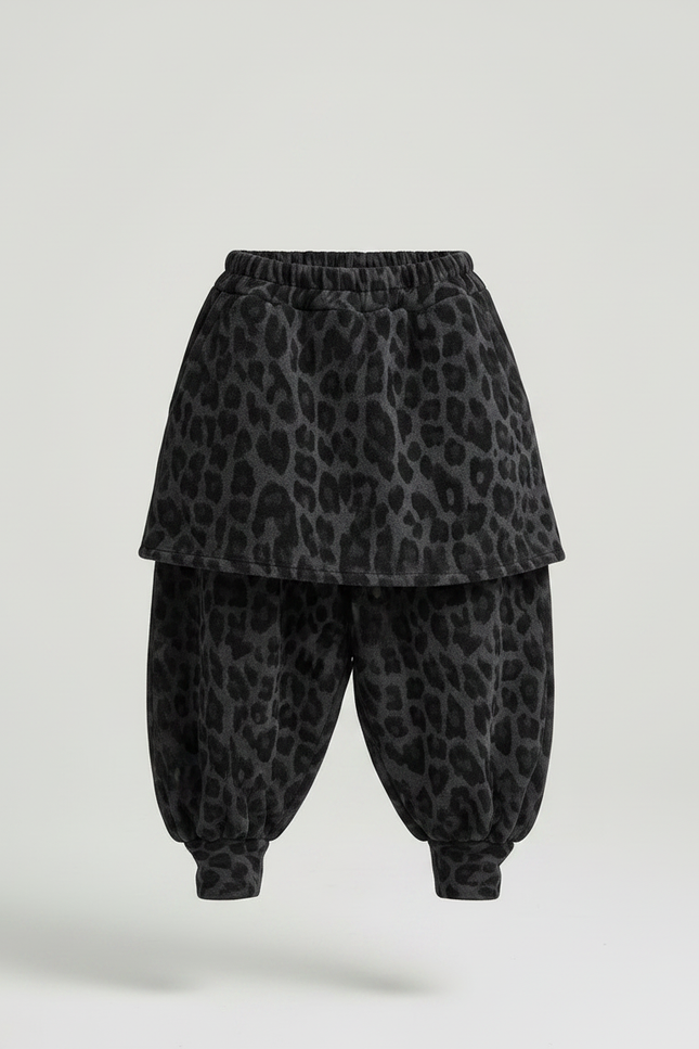 Pantalon Jupe Léopard Molleton Ample Chaud Enfant - Imprimé - vue 3