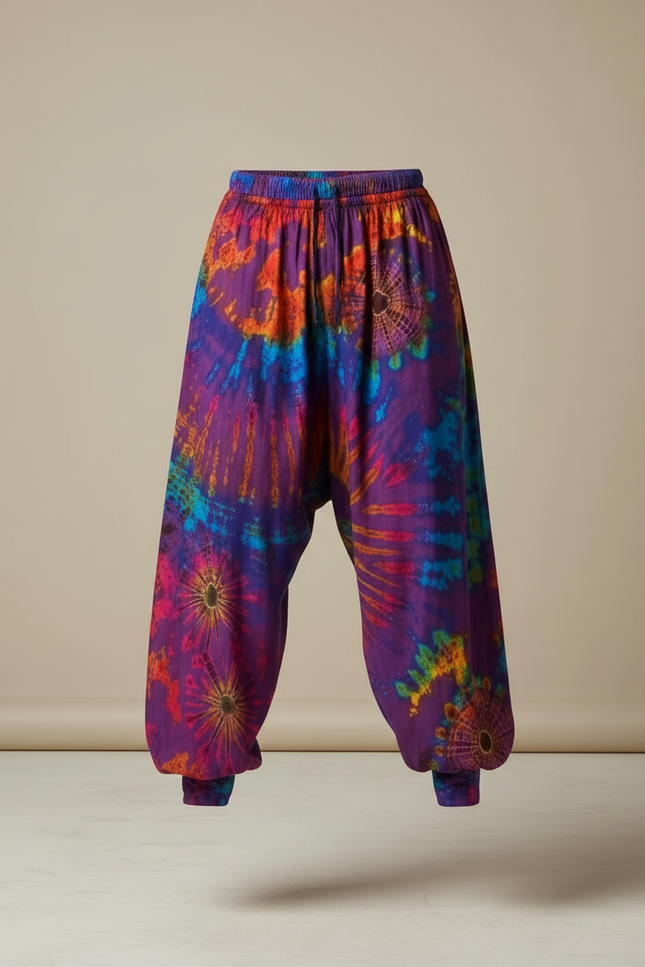 Pantalon Jupe Harem Tie-Dye Ample Coloré Homme - Multicolore Coton - vue 3