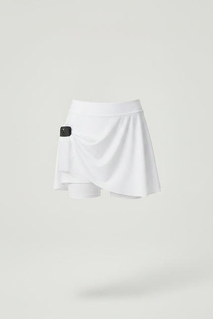 Pantalon Jupe Blanc Sportif Plissé Intégré Fille - Polyester - vue 3