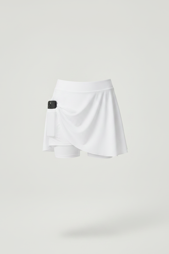 Pantalon Jupe Blanc Sportif Plissé Intégré Fille - Polyester - vue 3