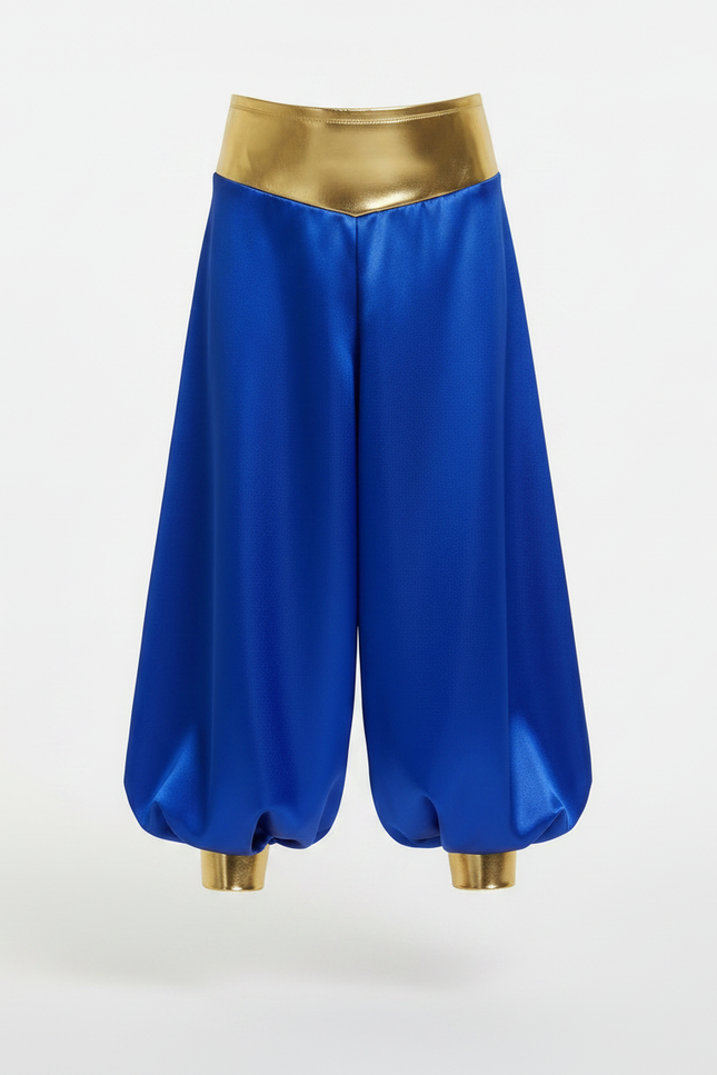 Pantalon Jupe Sarouel Bleu Brillant Doré Enfant - Satin - vue 3