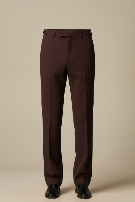 Pantalon Jupe Marron Plissé Superposé Élégant Fluide - Polyester - vue 3