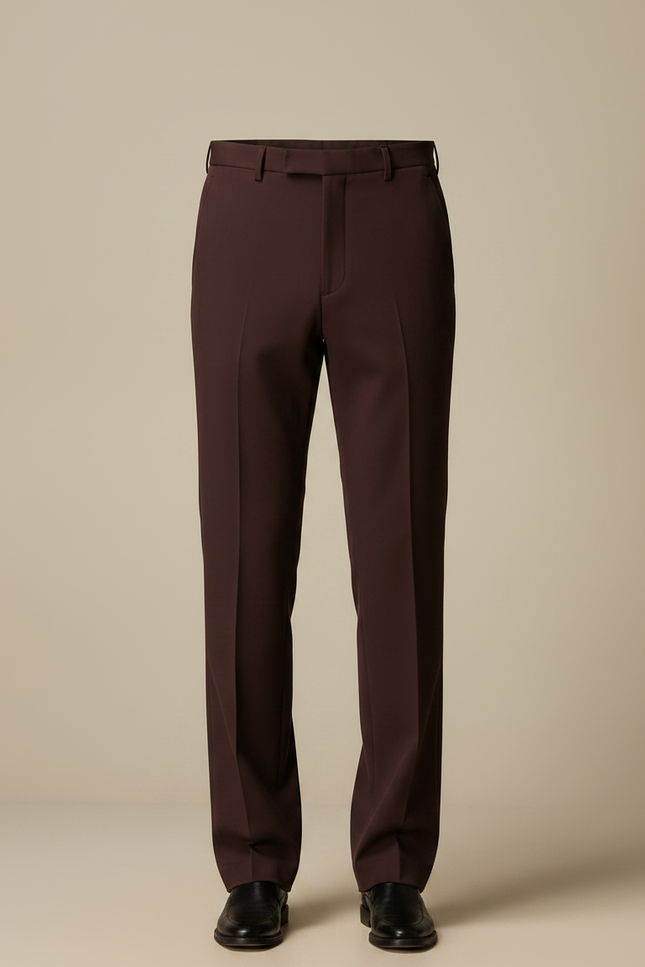 Pantalon Jupe Marron Plissé Superposé Élégant Fluide - Polyester - vue 3