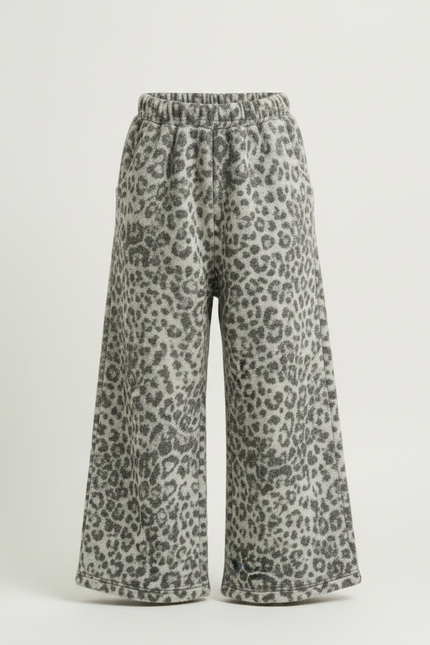 Pantalon Jupe Léopard Épais Chaud Polaire Fille - Gris Molleton - vue 3
