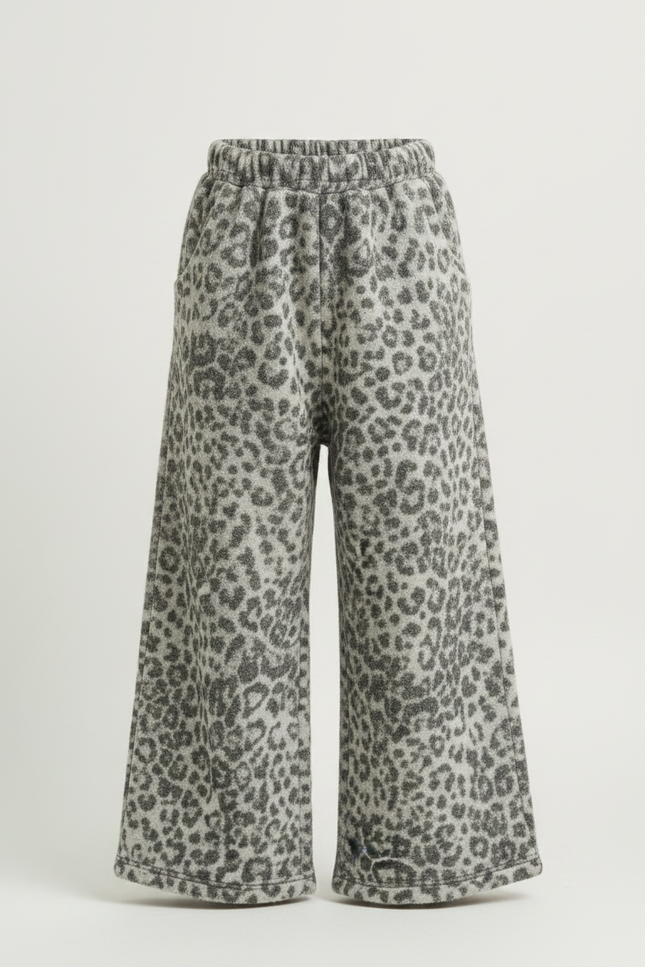 Pantalon Jupe Léopard Épais Chaud Polaire Fille - Gris Molleton - vue 3