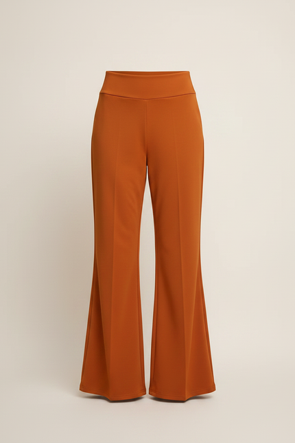 Pantalon Jupe Évasée Courte Orange Fluide Décontractée - Polyester - vue 3