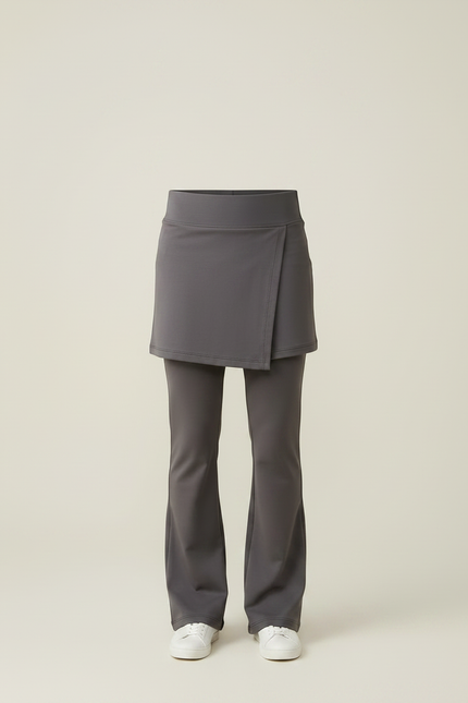 Pantalon Jupe Gris Asymétrique Ample Fluide Homme - Polyester - vue 3