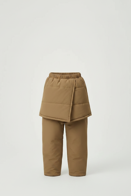 Pantalon Jupe Marron Enfant Matelassé Hiver Confortable - Polyester - vue 3