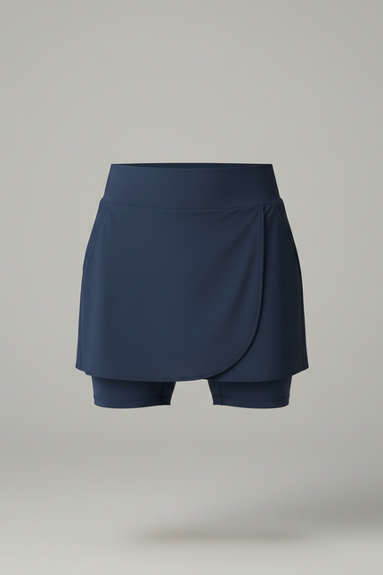 Pantalon Jupe Bleu Marine Uni Moulant Sportif - Polyester - vue 3