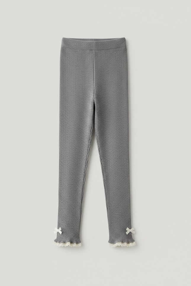 Pantalon Jupe Gris Tulle Superposé Dentelle Fille - Maille - vue 3