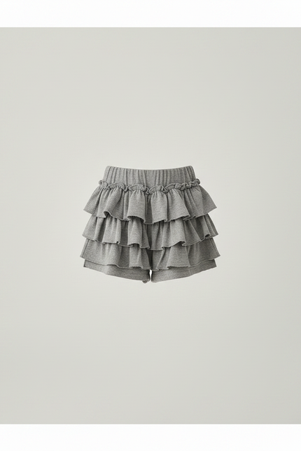 Pantalon Jupe Gris Volants Fille Confortable Décontracté Doux - Molleton - vue 3